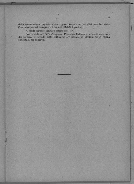 Relazione del XIV Congresso filatelico italiano tenuto a Fiume, 15-22 giugno 1927